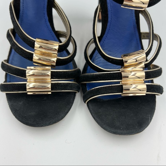 Coach Black Suede Strappy Metal Accent Heels US6.5 - Picture 4 of 10